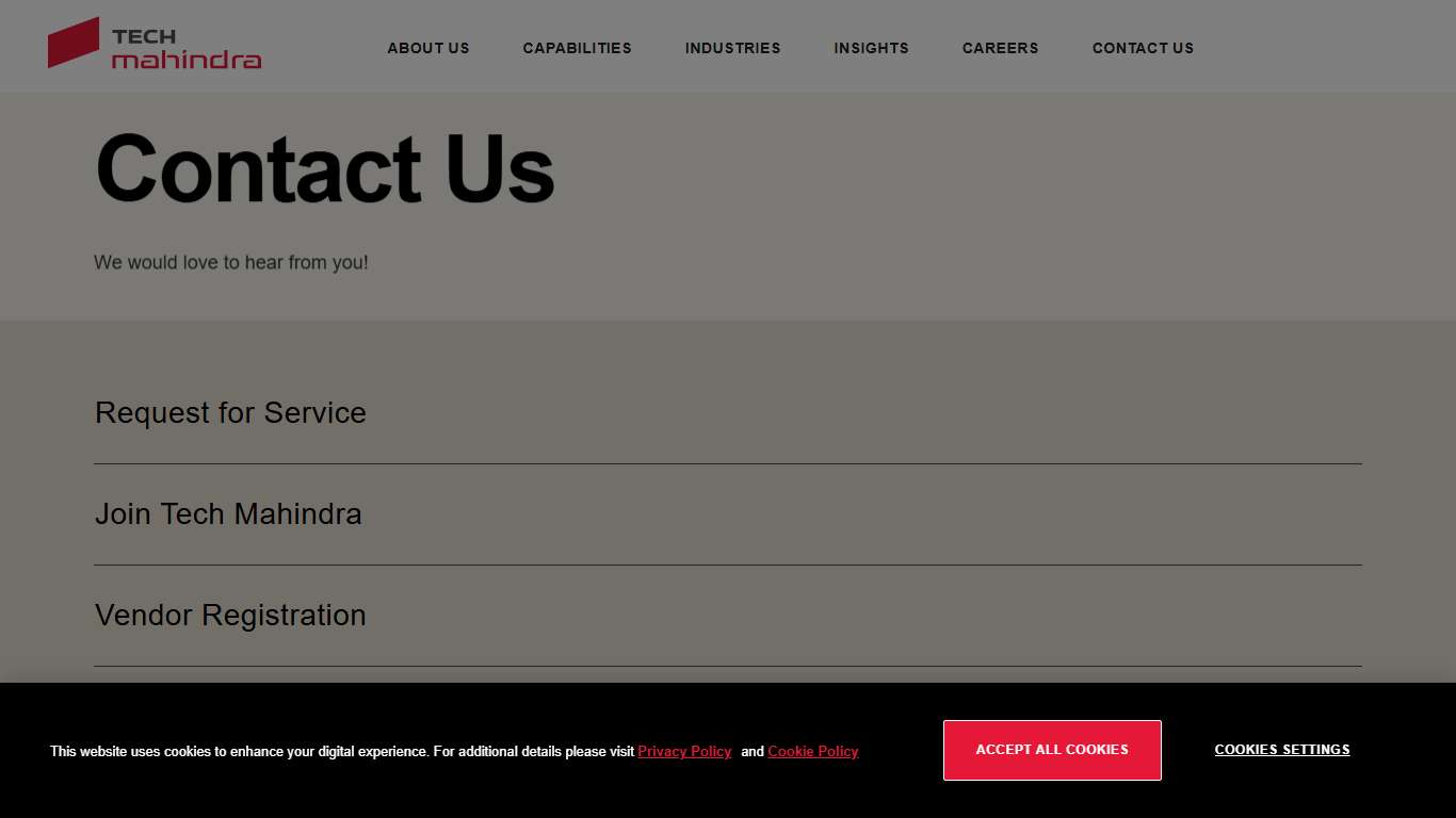 Contact Us Tech Mahindra