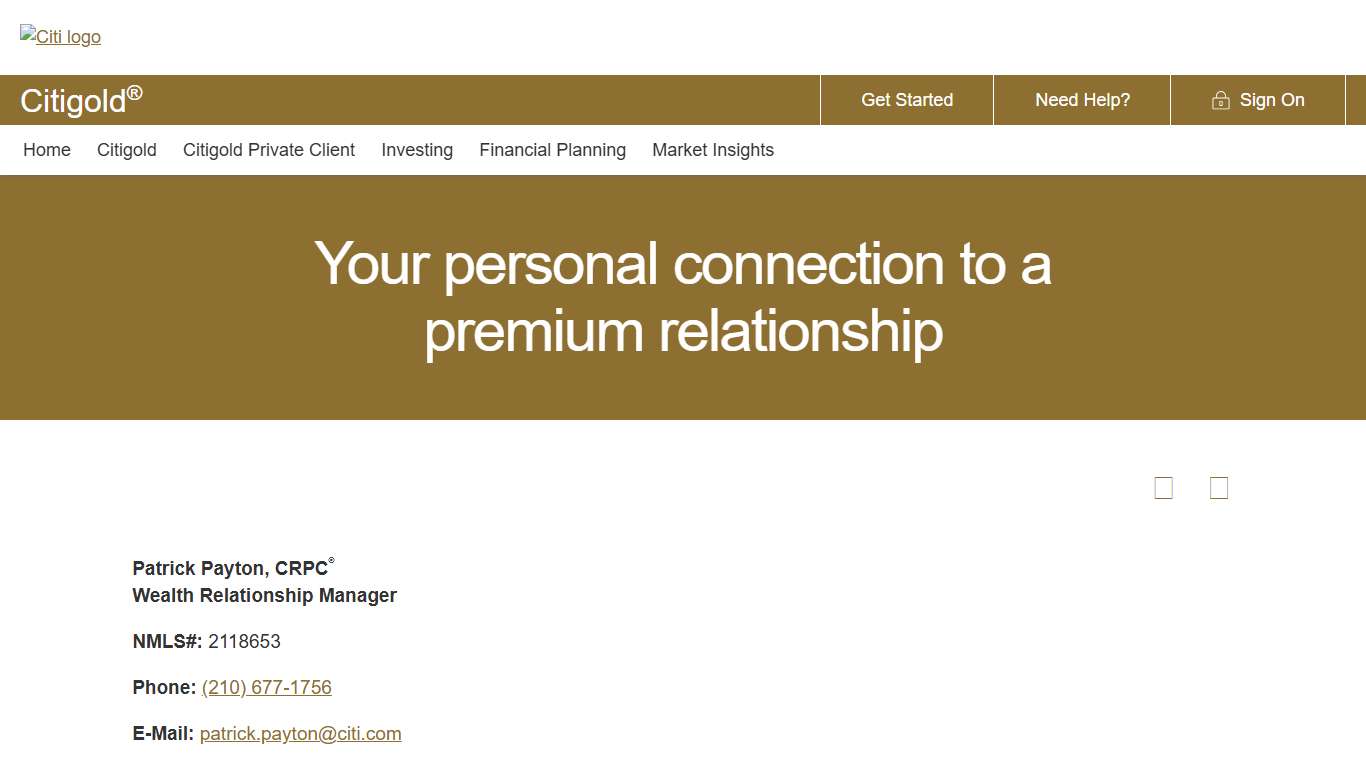 Patrick Payton - Wealth Relationship Manager